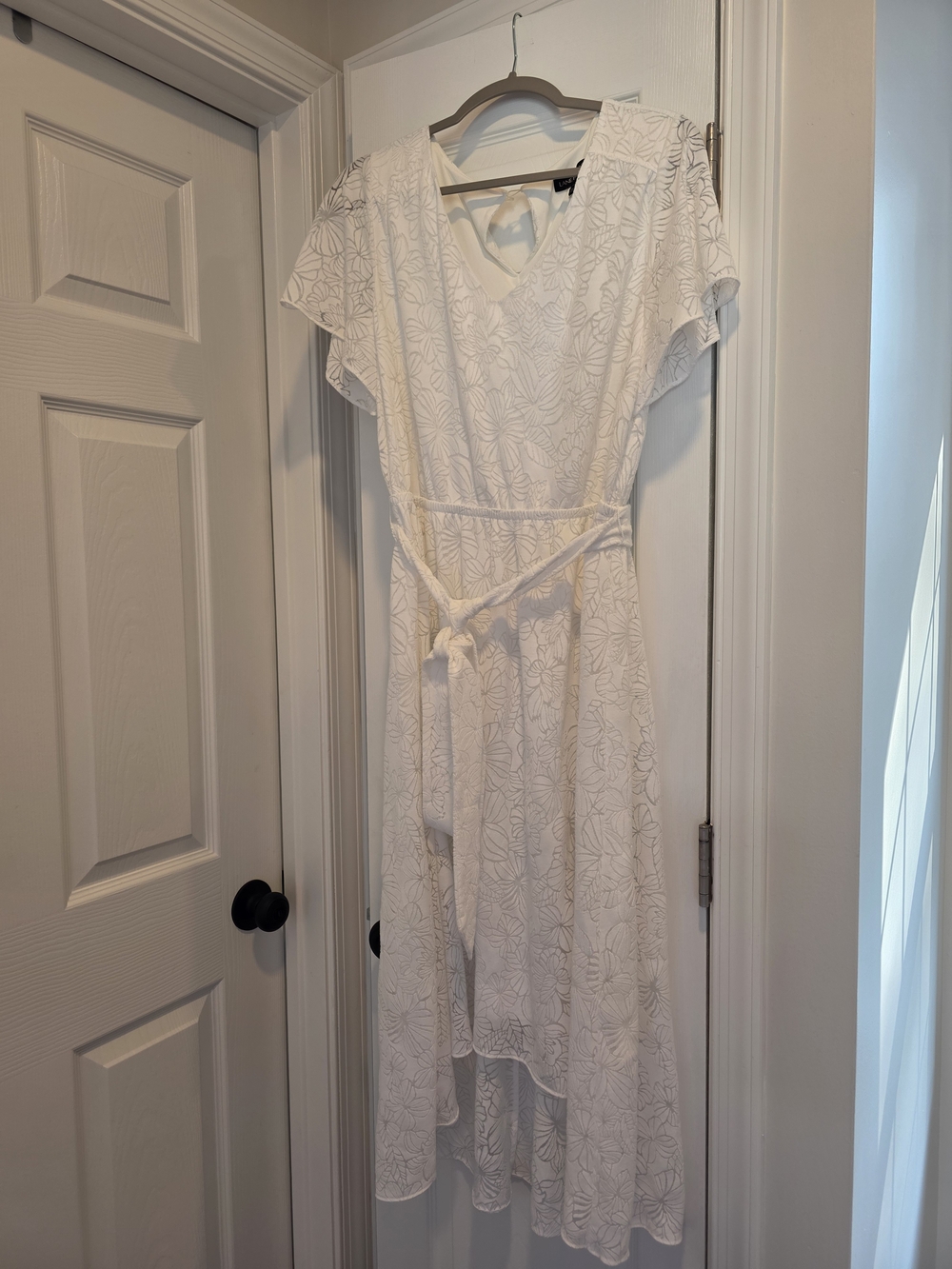 Lane Bryant White Floral Lace High-Low Dress